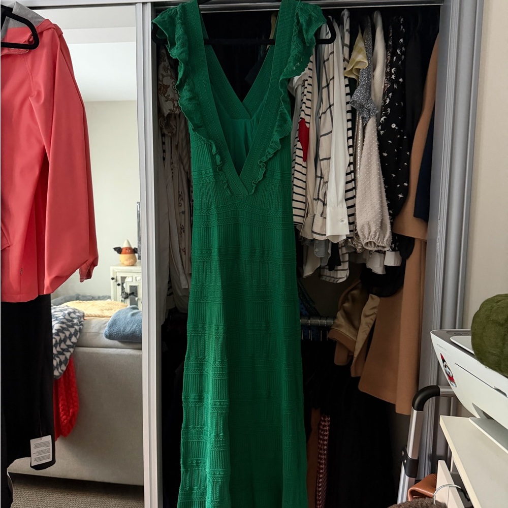 Sézane Green knitted dress - Picture 3 of 6